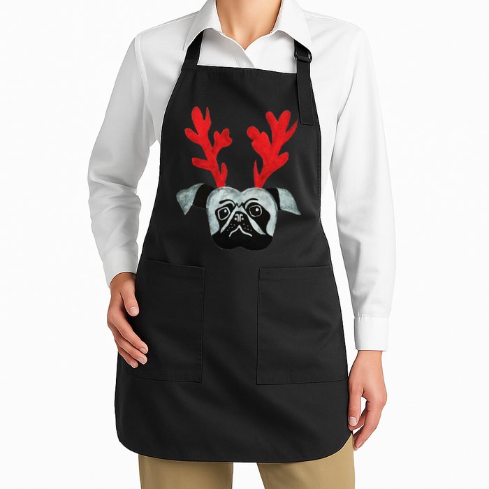 Christmas Pug Reindeer Apron