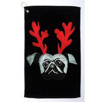 Christmas Pug Reindeer Golf Towel
