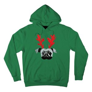 Christmas Pug Reindeer Hoodie