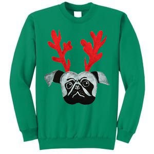 Christmas Pug Reindeer Sweatshirt