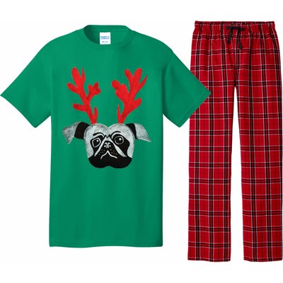 Christmas Pug Reindeer Pajama Set