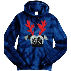 Christmas Pug Reindeer Tie Dye Hoodie