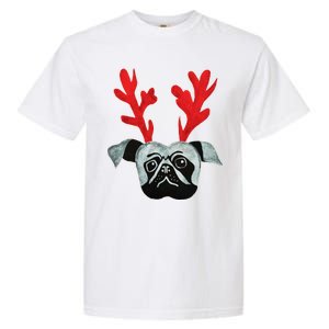 Christmas Pug Reindeer Garment-Dyed Heavyweight T-Shirt