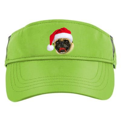 Christmas Pug Santa Hat Cute Adult Drive Performance Visor