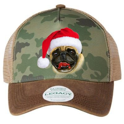 Christmas Pug Santa Hat Cute Legacy Tie Dye Trucker Hat