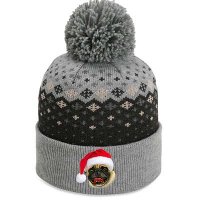 Christmas Pug Santa Hat Cute The Baniff Cuffed Pom Beanie