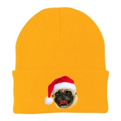 Christmas Pug Santa Hat Cute Knit Cap Winter Beanie