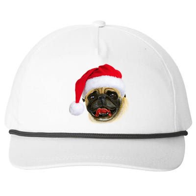 Christmas Pug Santa Hat Cute Snapback Five-Panel Rope Hat