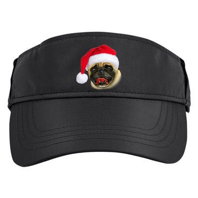 Christmas Pug Santa Hat Cute Adult Drive Performance Visor