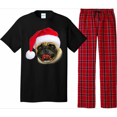 Christmas Pug Santa Hat Cute Pajama Set