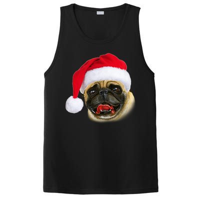 Christmas Pug Santa Hat Cute PosiCharge Competitor Tank