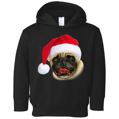 Christmas Pug Santa Hat Cute Toddler Hoodie