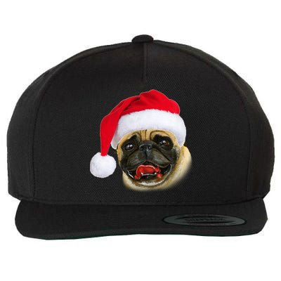 Christmas Pug Santa Hat Cute Wool Snapback Cap