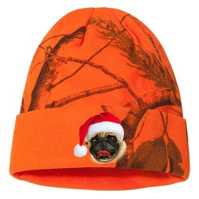 Christmas Pug Santa Hat Cute Kati Licensed 12" Camo Beanie