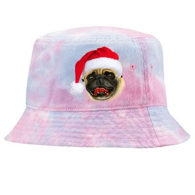 Christmas Pug Santa Hat Cute Tie-Dyed Bucket Hat