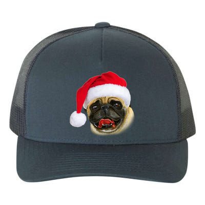 Christmas Pug Santa Hat Cute Yupoong Adult 5-Panel Trucker Hat