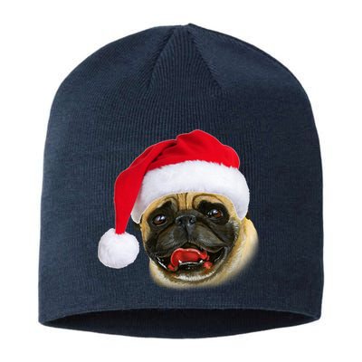 Christmas Pug Santa Hat Cute Sustainable Beanie