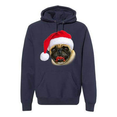 Christmas Pug Santa Hat Cute Premium Hoodie