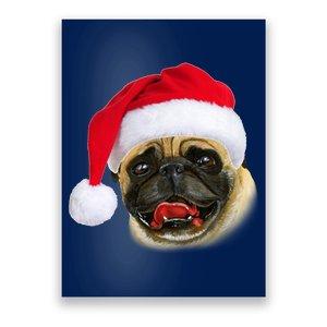 Christmas Pug Santa Hat Cute Poster