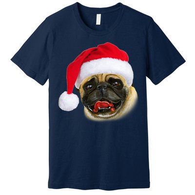 Christmas Pug Santa Hat Cute Premium T-Shirt