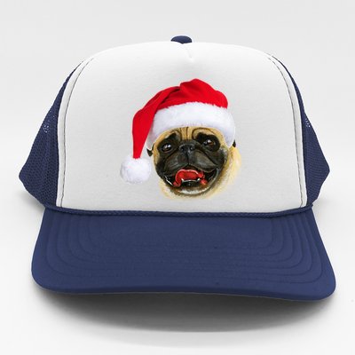 Christmas Pug Santa Hat Cute Trucker Hat