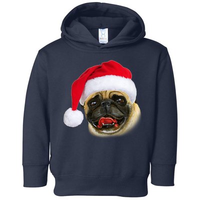 Christmas Pug Santa Hat Cute Toddler Hoodie