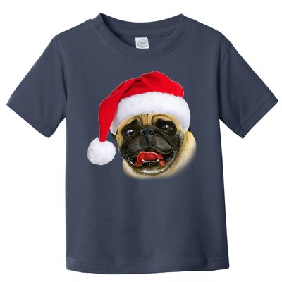 Christmas Pug Santa Hat Cute Toddler T-Shirt