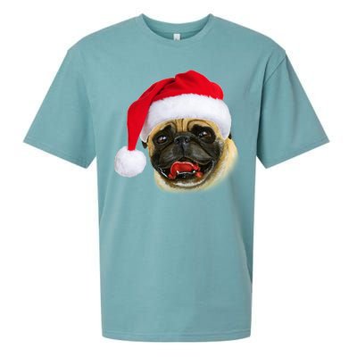 Christmas Pug Santa Hat Cute Sueded Cloud Jersey T-Shirt