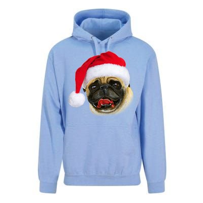 Christmas Pug Santa Hat Cute Unisex Surf Hoodie