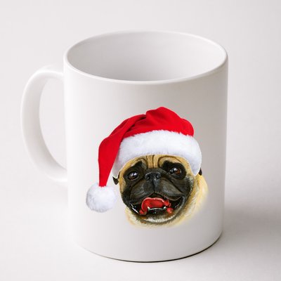 Christmas Pug Santa Hat Cute Coffee Mug