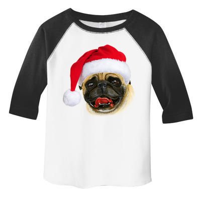 Christmas Pug Santa Hat Cute Toddler Fine Jersey T-Shirt