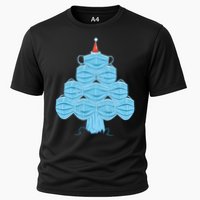 Christmas Quarantine Face Mask Tree Cooling Performance Crew T-Shirt