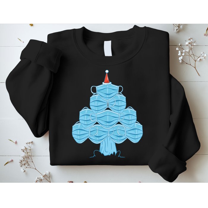 Christmas Quarantine Face Mask Tree Sweatshirt