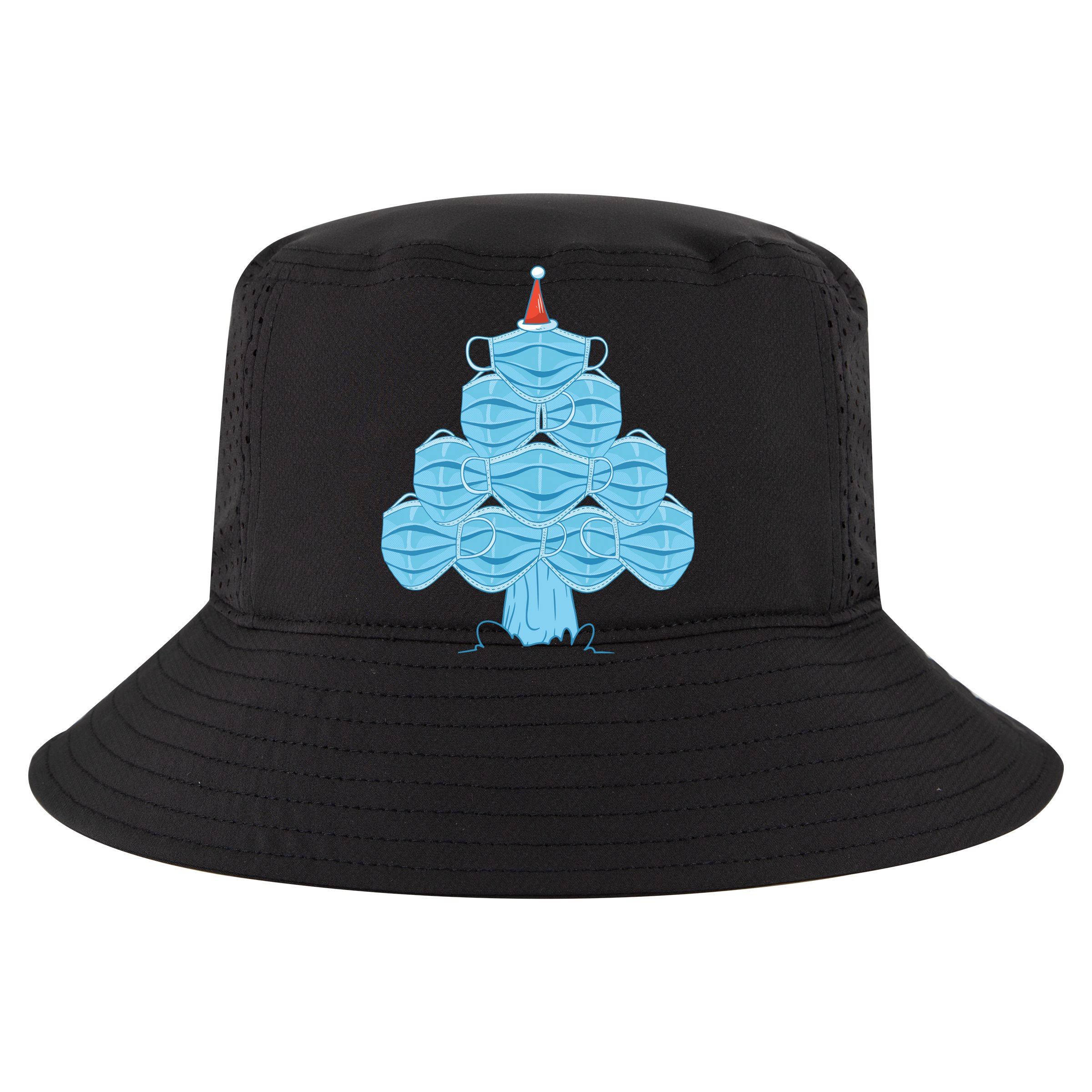 Christmas Quarantine Face Mask Tree Sustainable Bucket Hat
