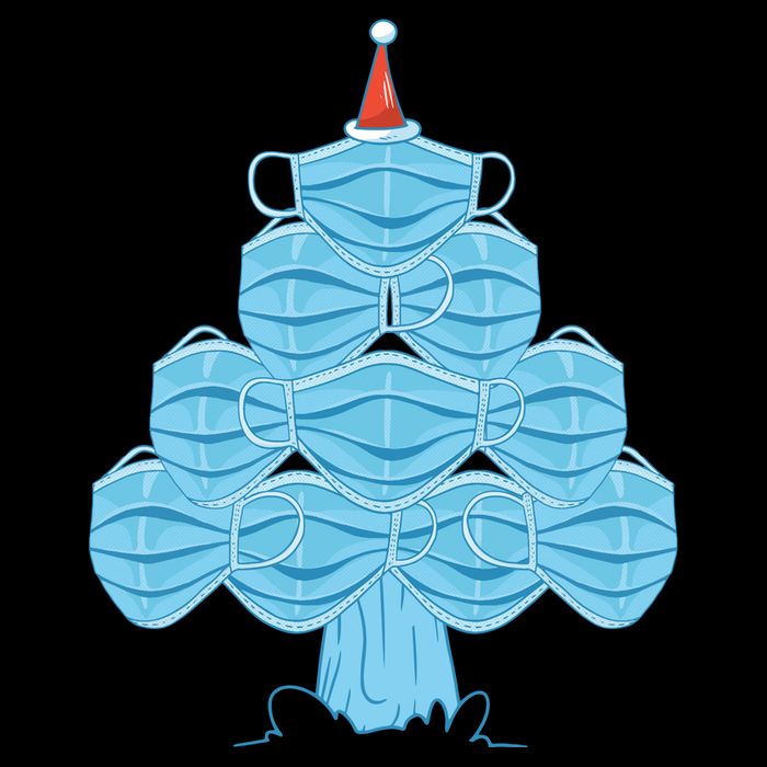 Christmas Quarantine Face Mask Tree Sustainable Bucket Hat