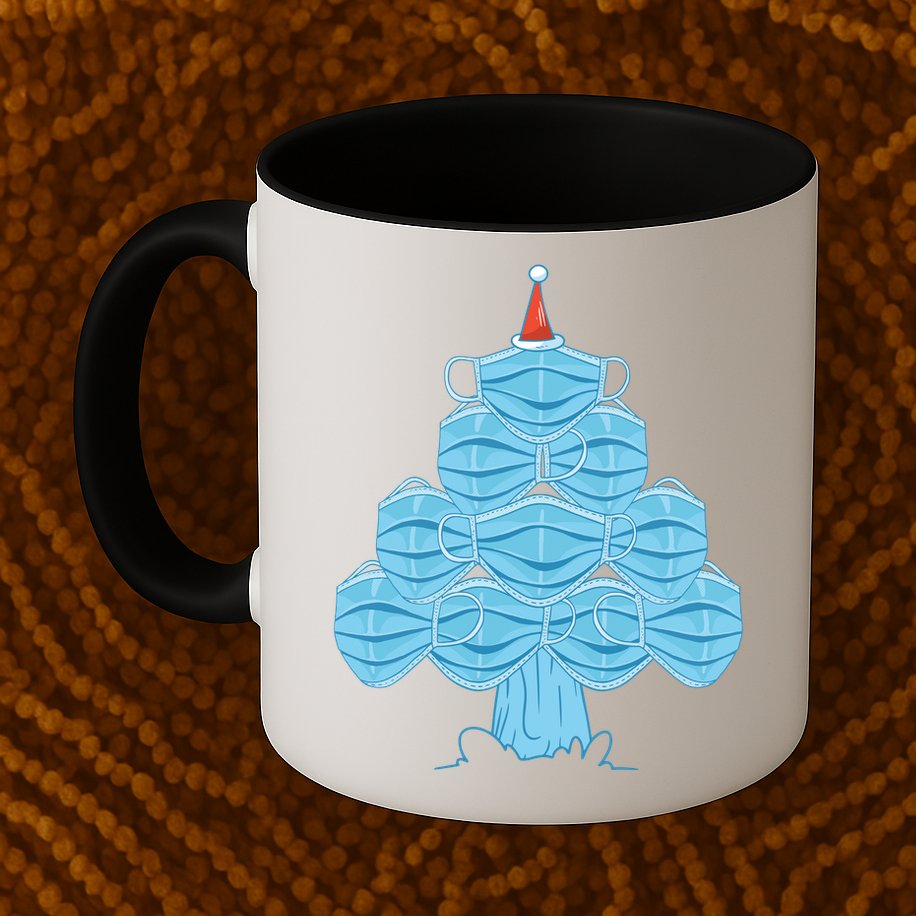 Christmas Quarantine Face Mask Tree Mug