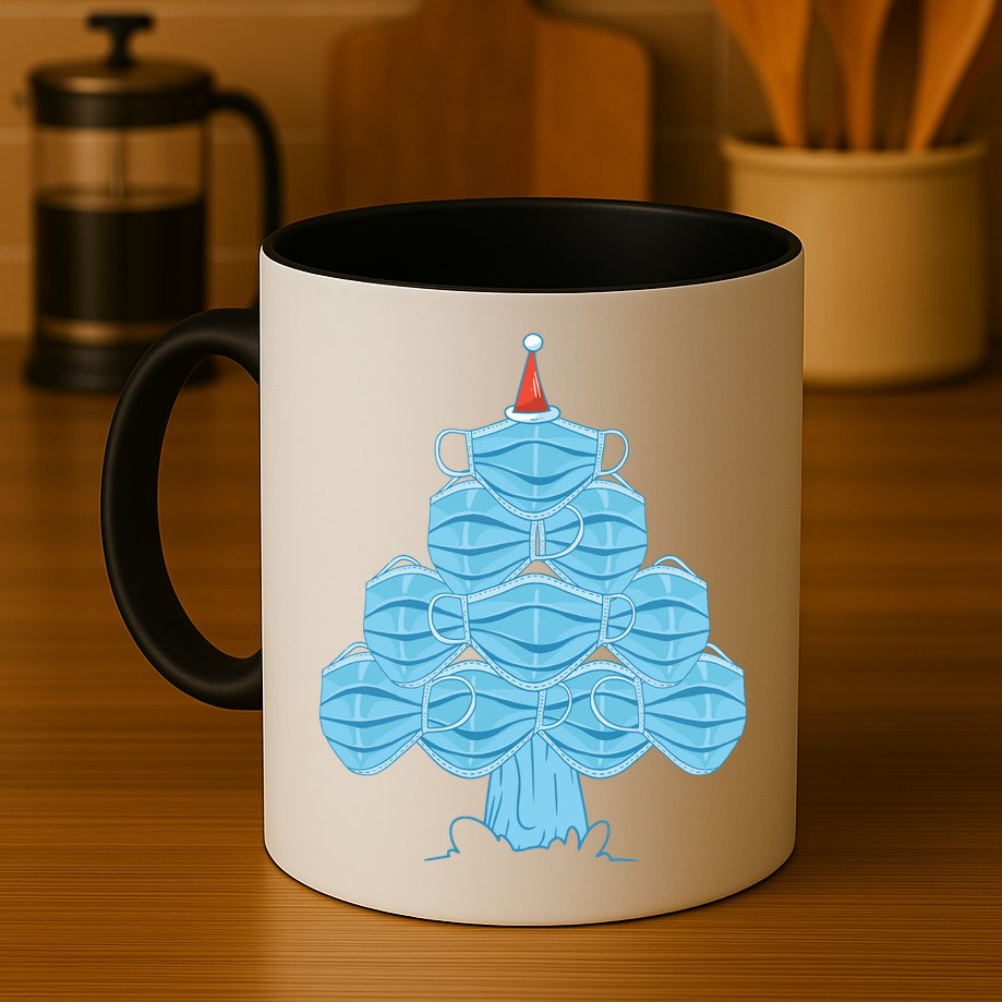 Christmas Quarantine Face Mask Tree Mug
