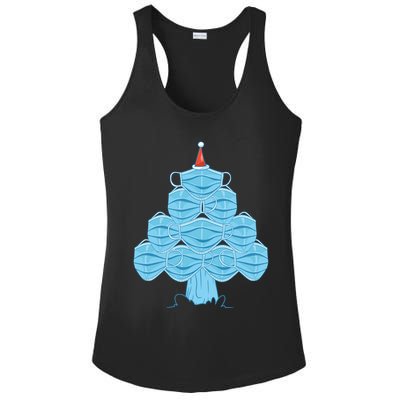 Christmas Quarantine Face Mask Tree Ladies PosiCharge Competitor Racerback Tank