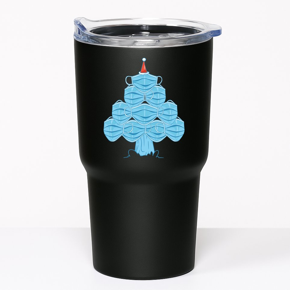 Christmas Quarantine Face Mask Tree Tumbler