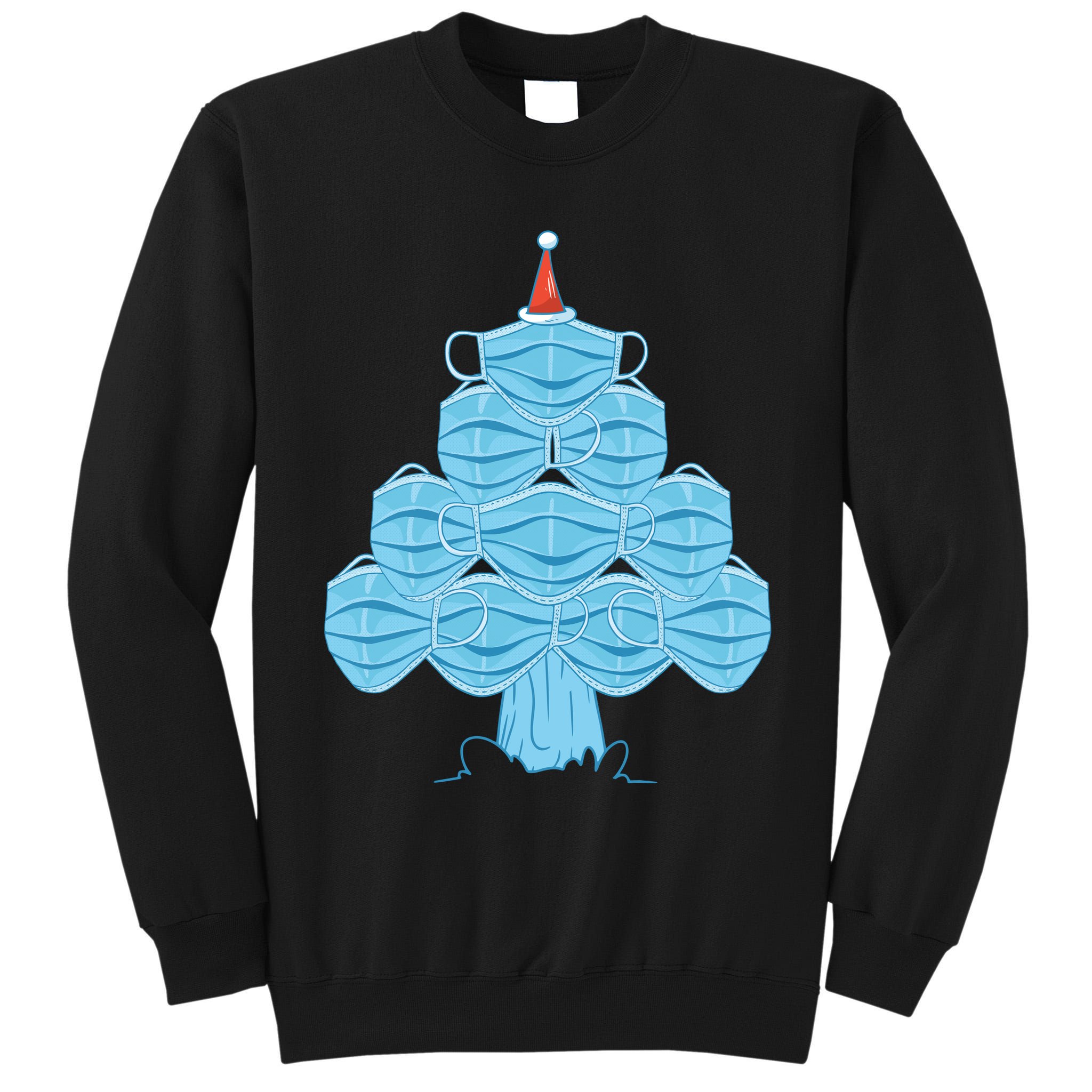 Christmas Quarantine Face Mask Tree Tall Sweatshirt