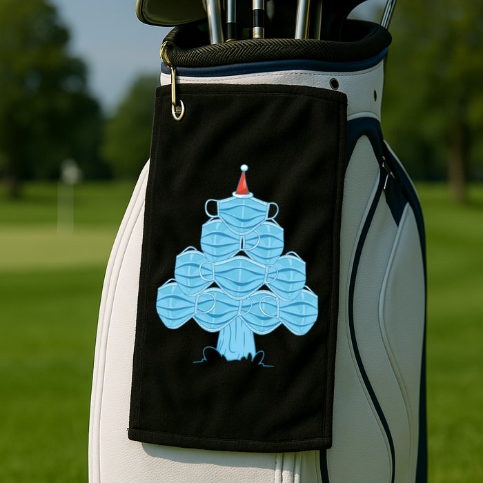 Christmas Quarantine Face Mask Tree Golf Towel