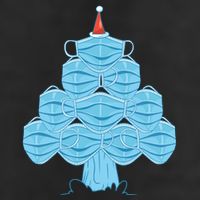 Christmas Quarantine Face Mask Tree Golf Towel