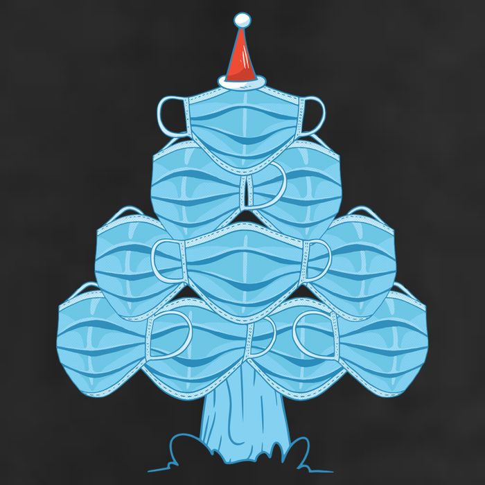 Christmas Quarantine Face Mask Tree Golf Towel