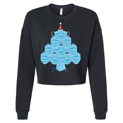 Christmas Quarantine Face Mask Tree Cropped Pullover Crew