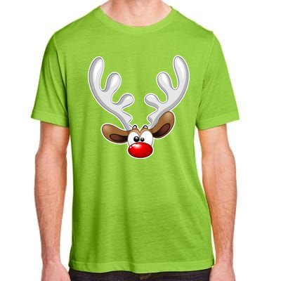 Christmas Red Nose Reindeer Face  Adult ChromaSoft Performance T-Shirt