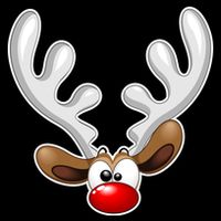 Christmas Red Nose Reindeer Face  7-Panel Snapback Hat
