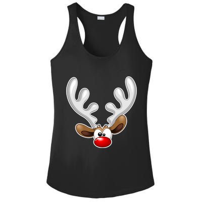 Christmas Red Nose Reindeer Face  Ladies PosiCharge Competitor Racerback Tank