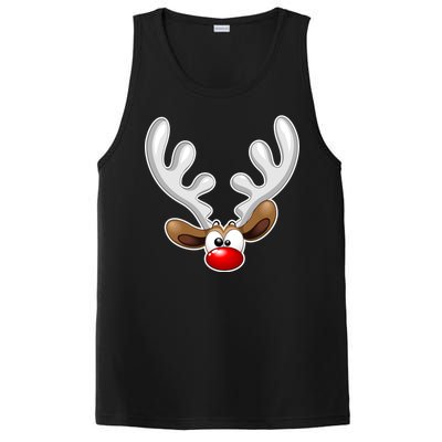 Christmas Red Nose Reindeer Face  PosiCharge Competitor Tank