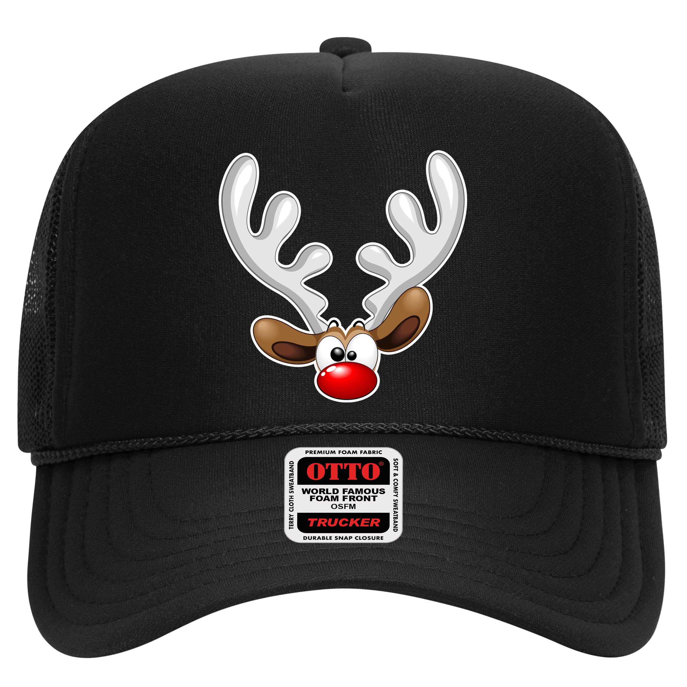 Christmas Red Nose Reindeer Face  Hat