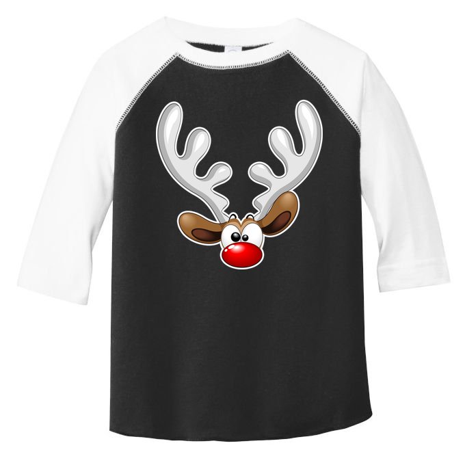 Christmas Red Nose Reindeer Face  Toddler Fine Jersey T-Shirt
